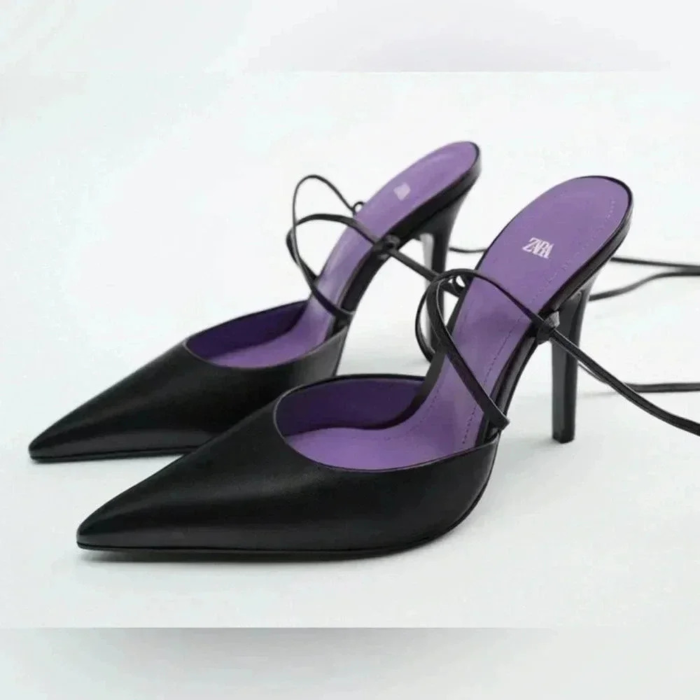 LACE UP HEELED LEATHER SHOES SIZE 6.5 LIKE NEW SMOOTH LEADER SHOES